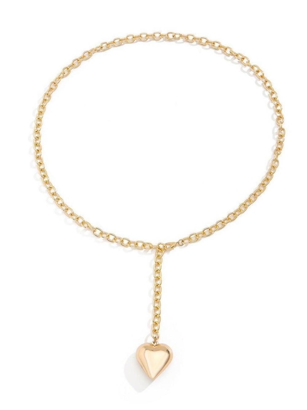 NEW Mayamar Gold Heart Drop Chain Necklace Festival Girlhood